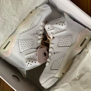 White Jordan’s basketball sneakers